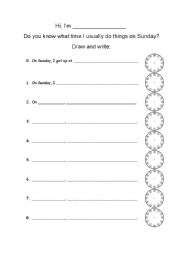 English worksheet: What do you usually do things on Sunday?