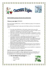 English Worksheet: reading consumer rights