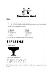 English worksheet: speaking