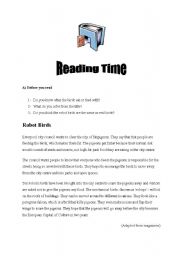 English worksheet: reading