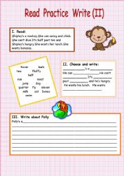 English Worksheet: Read  Practice  Write ( II )