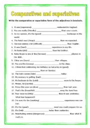 English Worksheet: Comparative and Superlative