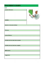 English Worksheet: Teachers Diary