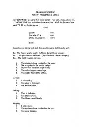 English worksheet: Action and Linking Verbs