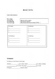 English worksheet: Modal Verbs