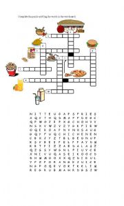 Food wordsearch and puzzle