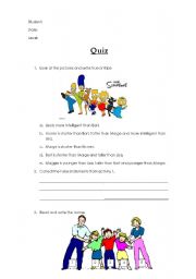 English worksheet: Quiz: 
