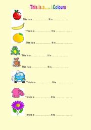 English Worksheet: This is a/an + Colours
