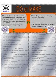 English Worksheet: DO or MAKE