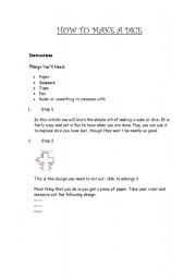 English worksheet: How to make a dice