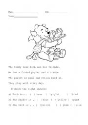 English Worksheet: Pooh and your friends.