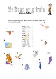 English Worksheet: Mr Bean - Video for sequence adverbs