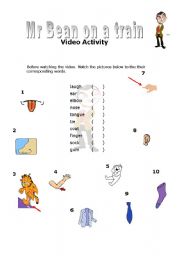 English worksheet: Mr Bean - Video for sequence adverbs