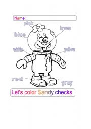 English Worksheet: Sandychecks draw to color it