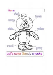 English worksheet: Sandychecks draw to color it