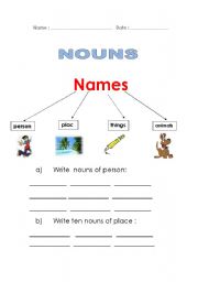 English Worksheet: nouns