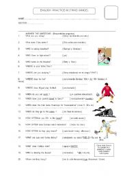 English Worksheet: WH QUESTIONS