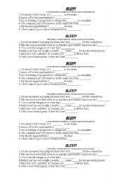 English worksheet: The bleep activity about do
