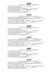 English Worksheet: The bleep activity about do