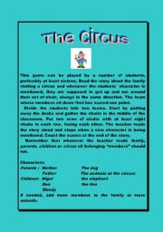 English Worksheet: The circus game