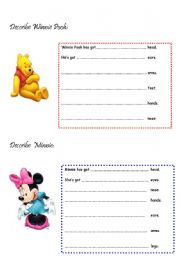 English Worksheet: describe disney characters