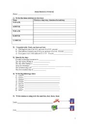 English Worksheet: TIMES, DATES, DAYS AND PREFERENCES 