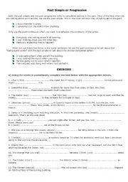 English worksheet: Simple past / Past Progressive