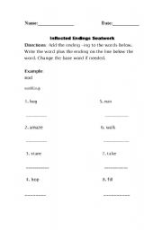 English worksheet: Inflected ending worksheet -ing