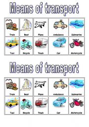 English Worksheet: Means of transport