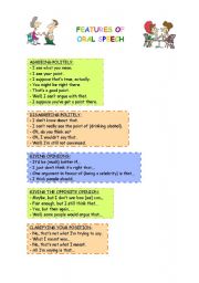 FEATURES OF ORAL SPEECH