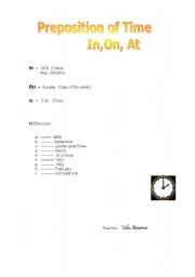 English worksheet: Preposition of Time