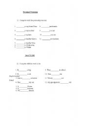 English worksheet: verb to be