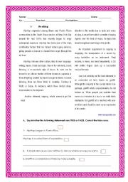 English Worksheet: TEST Hip-Hop Music