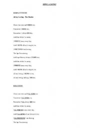 English worksheet: songs