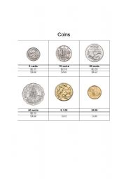 English Worksheet: Australian Coins