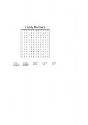English Worksheet: Word search - Family Members