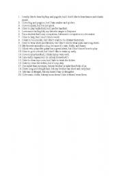 English Worksheet: discribing sentence