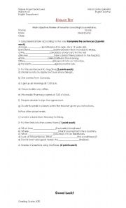 English Worksheet: Present simple test