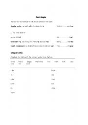 English Worksheet: simple past