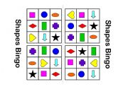 English Worksheet: Shapes Bingo