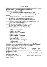 English Worksheet: Used to Test