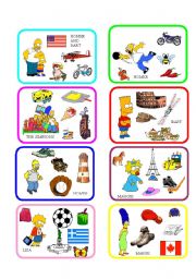 English Worksheet: SPEAKING CARDS THE SIMPSONS