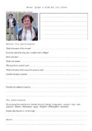 English Worksheet: Susan Boyles first performance