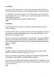 English Worksheet: Agony Aunt letters