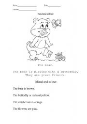 English worksheet: The bear.