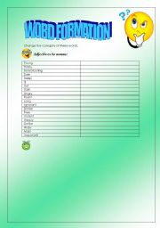English worksheet: Word Formation