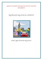 English worksheet: Whats your favourite city of UK?
