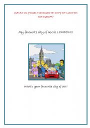 English Worksheet: Whats your favourite city of UK?