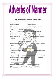 English Worksheet: Adverbs of Manner