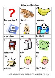 English Worksheet: Likes and Dislikes